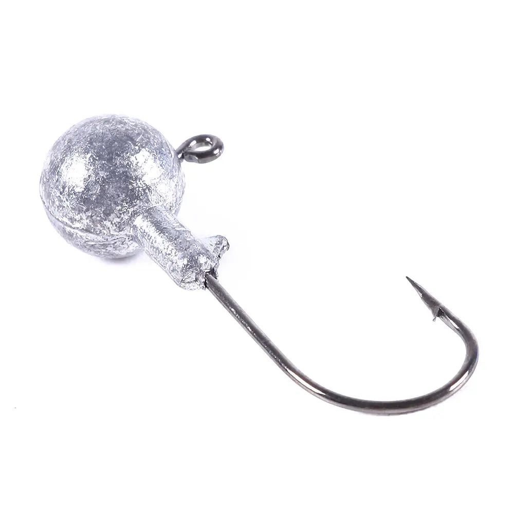 Wholesale JI004 7g Unpainted Round Ball Lead Jig Head Fishing Hook