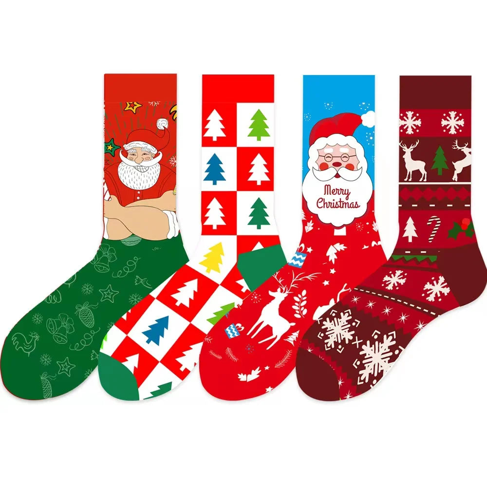 Whale Christmas Factory Custom Attractive Price Cozy Thermal Stripe Cotton Crew Socks Christmas Tree Moose Gift Snow Socks