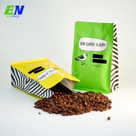 Custom Reusable PET/PE Flat Bottom Recyclable Food Grade Dried Food Packaging Pouch Zipper Coffee with Valve
