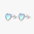 925 Sterling Silver Party Fashion Fine Jewelry Accessories Charm Hearts Moonstone Stud Earrings for Women