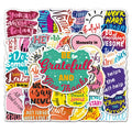 50Pcs Learning English Motivational Letter Graffiti Stickers for Laptop Luggage Bottle Phone Custom Label