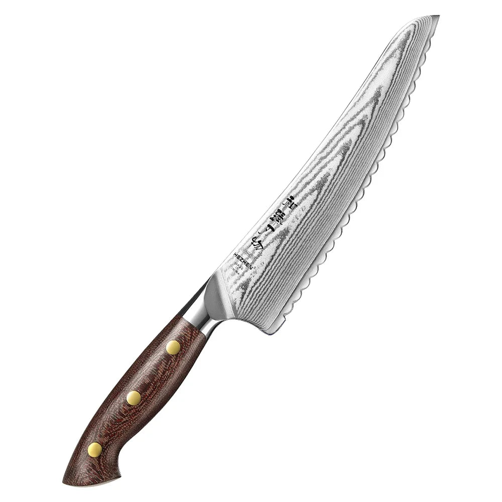 XINZUO Professional Frozen Food Knife Custom Damascus Steel Sharp Kitchen Cutting Knives New Design Micarta Handle