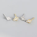 2022 NEW 925 Sterling Silver INS Minimalist Cubic Zirconia Gold Plated Stud Earring for Women