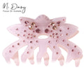 Mi Dairy New Arrival Star Shape Diamond pink Hair Claw Multicolour Acrylic Printing Translucent Hair Clips 223484