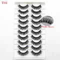 Lashes 10 Pairs 3D Faux Mink Eyelashes False Eyelashes Fake Lashes Makeup Faux Mink Lashes Extension Eyelashes