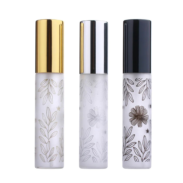 10ml Golden Silver Black Perfume Atomizer Small Glass Cosmetic Packaging Empty Spray Perfume Bottle