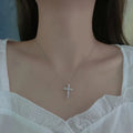 Wholesale 925 Sterling Silver Diamond Trend Pendant Women Jewelry Gift Custom Chain Cross Necklace