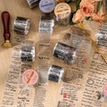2M/Roll Pet Retro English Tape Time Manuscript Series Minimalist Basic Base Material Diy Journal Tape