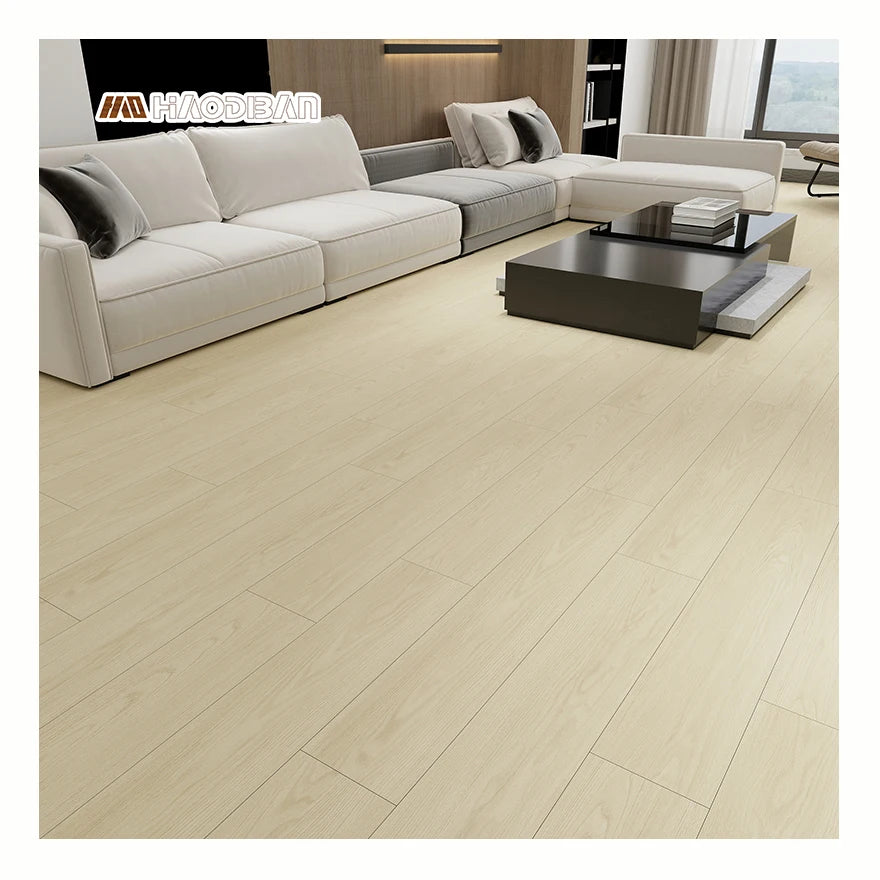 Easy Install SPC Flooring Wholesale Beige Piso Laminado 8mm Anti-Slip Indoor Hotel Apartment Click Plank Vinyl Flooring