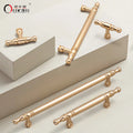 Oukali Luxury Antique Coffee Silver Black Gold Solid Kitchen Cabinet Knurled Aluminum Handle