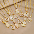 Zirconium Gold-Plated Pendant Necklace with Link Chain Fashionable Letter-Shaped Chokers for DIY Jewelry Accessory Matching