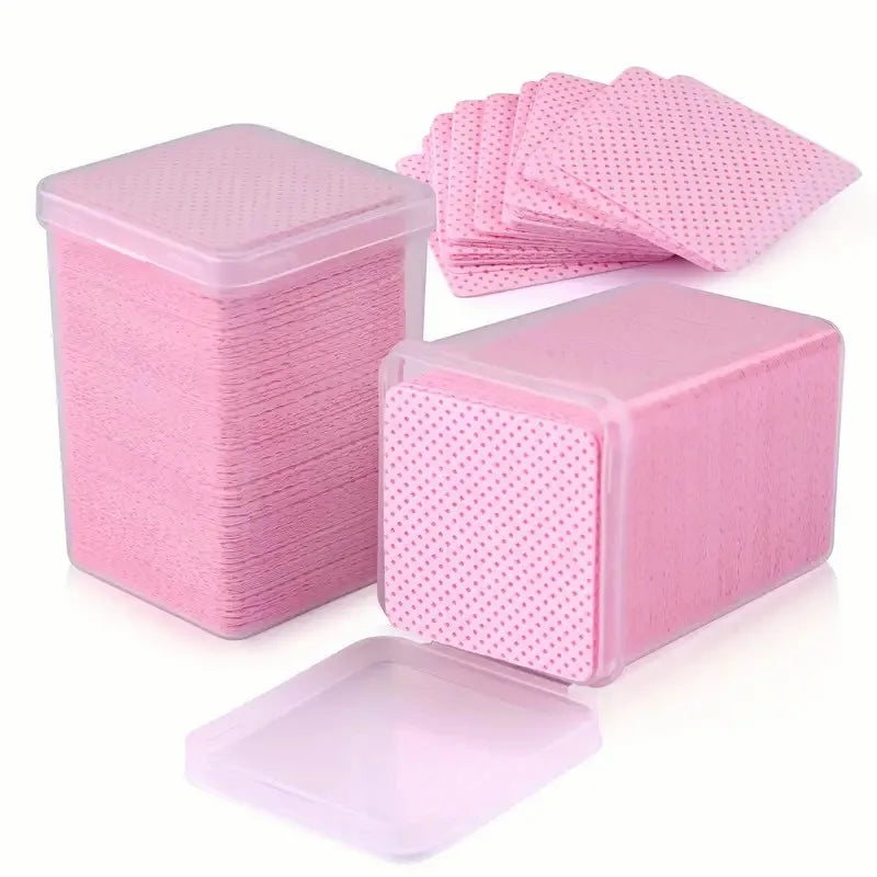 Nail Salon Supplies Non-Woven Fabric Cleaning Pads 200pcs Nail Polish Glue Cleaning Wipes