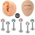 G23 Titanium Labret Flash Film Epoxy 4mm Top Glitter Bling Lobe Helix Tragus Internal Thread Lip Piercing Jewelry Cute Weddings