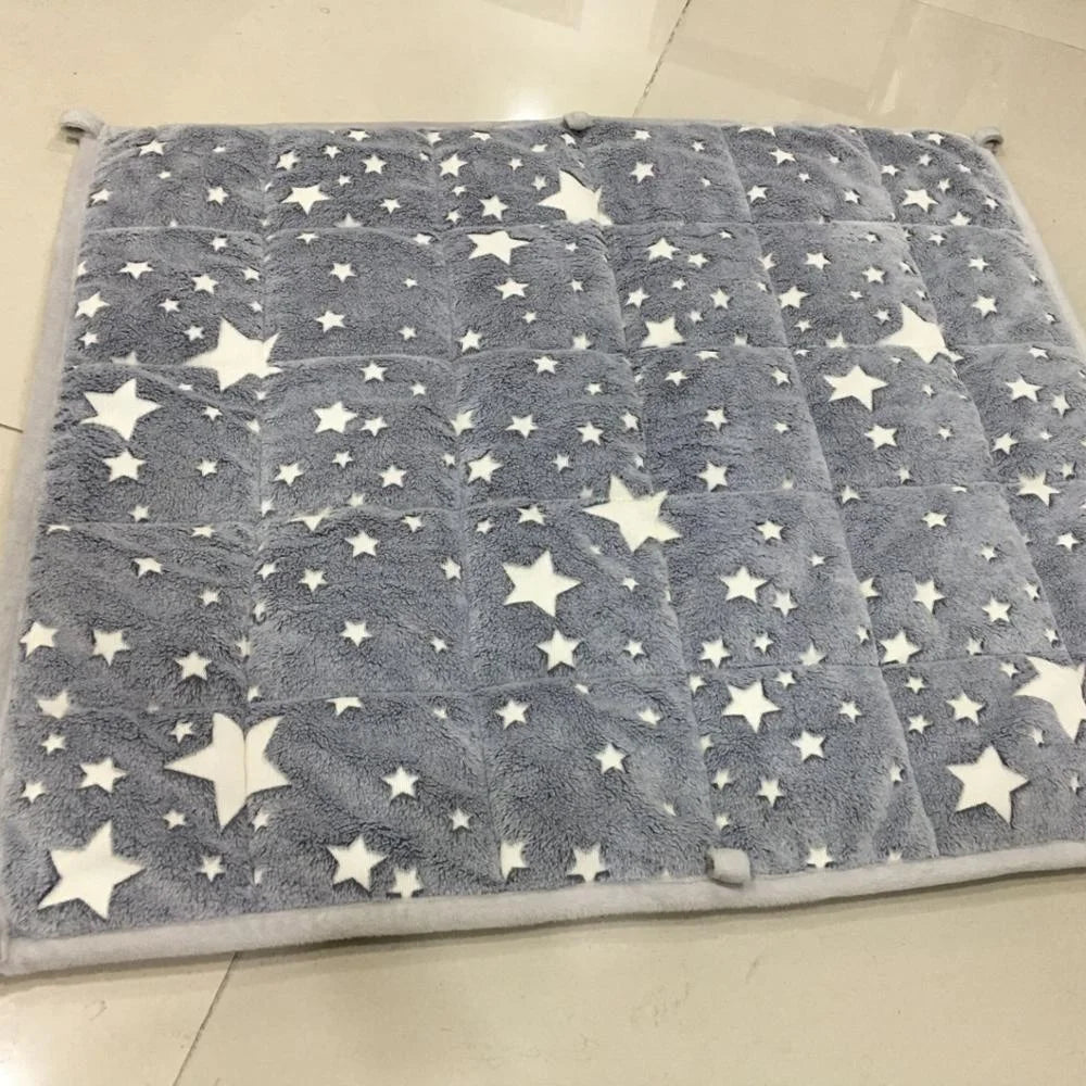 Hot Sale Stars Pattern Print Glow Dark Luminous Custom Mink Kids Weighted Blanket