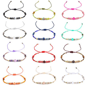 Thin Rope Friendship Bracelet Handmade Japanese Seed Bead Adjustable String Bracelets for Women Girls