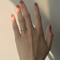 Fashion Simple Design Geometric T Shaped Open Ring 18K Gold Plated Stainless Steel Finger Ring