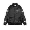 For Men 100% Polyester Woven Hip Hop Varsity Jacket ODM Stand Collar Zipper Closure Letter Pattern Windproof Plus Size