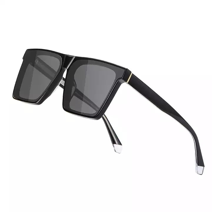High End 1.5mm Polarized Lens Women Men Oversized Acetate Square Sunglasses