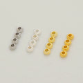 14K Gold Plated UFO Shaped Loose Beads for DIY Handmade Jewelry Finding Round Pattern Spacer Bead