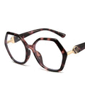New Fashionable Polygon Glasses Frame Trendy TR90 Anti Blue Light Eyeglasses Vintage Large Frame Optical Glasses
