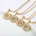 SC Fashion 26 Letter Pendant Stainless Steel Necklace Jewelry Women Luxury Iced Out Cubic Zirconia 18k Gold Initial Necklaces
