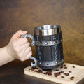 Viking Beer Barrel Resin Mug WJA23 Medieval Large Capacity Double Wall Stainless Cup Retro 22 oz Oak Barrel Copas Taza