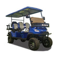 Blue 4+2 Seats Gasoline Powered Off-road Golf Cart