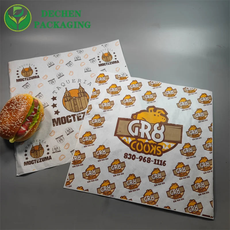 Customized PE Coated Greaseproof Food Grade Fast Food Wrapping Paper Single Side