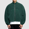 Custom Blank Oversized Short No Hood Zipper Jacket Big Pocket Cropped Boxy Fit Double Zipper Corduroy for Men Corduroy Jacket