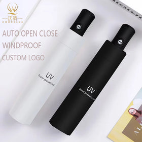 Windproof Auto Open Close Folding Umbrella Compact Travel 3 Fold Umbrella Custom Logo Wholesale