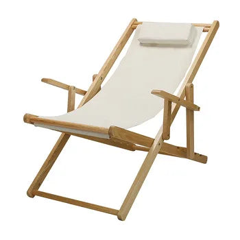 Relax Outdoor Wooden Canvas Folding Beach Deck Chair