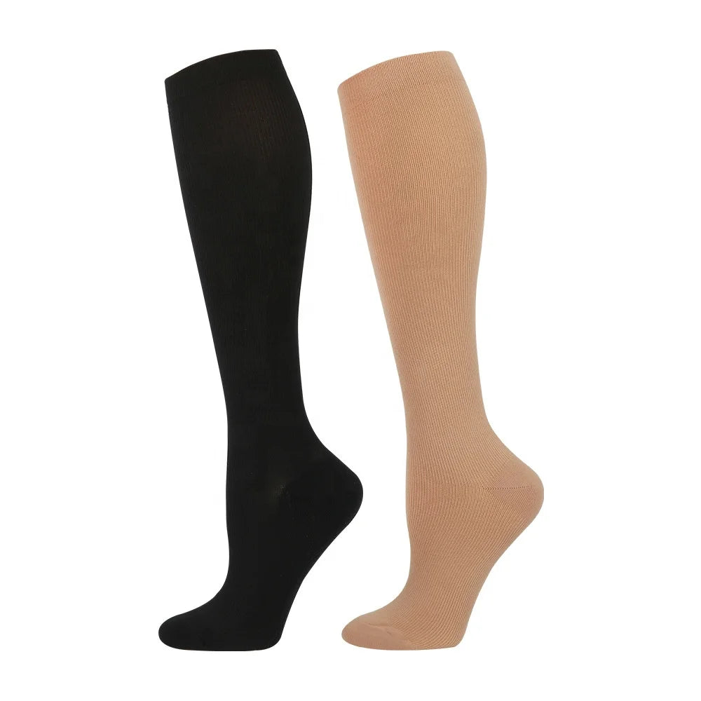 Wholesale Sweat-absorbent Solid Color Compression Socks for Varicose Veins