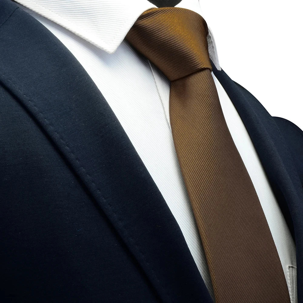 New Arrival Classic Mens Tie Silk 8cm Formal Necktie Solid Gold Red Blue Ties for Man Business Wedding Gift Party