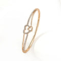 Wholesale Custom Gold Plated Hip Hop Stainless Steel Jewelry Women Heart Bracelet Bangles