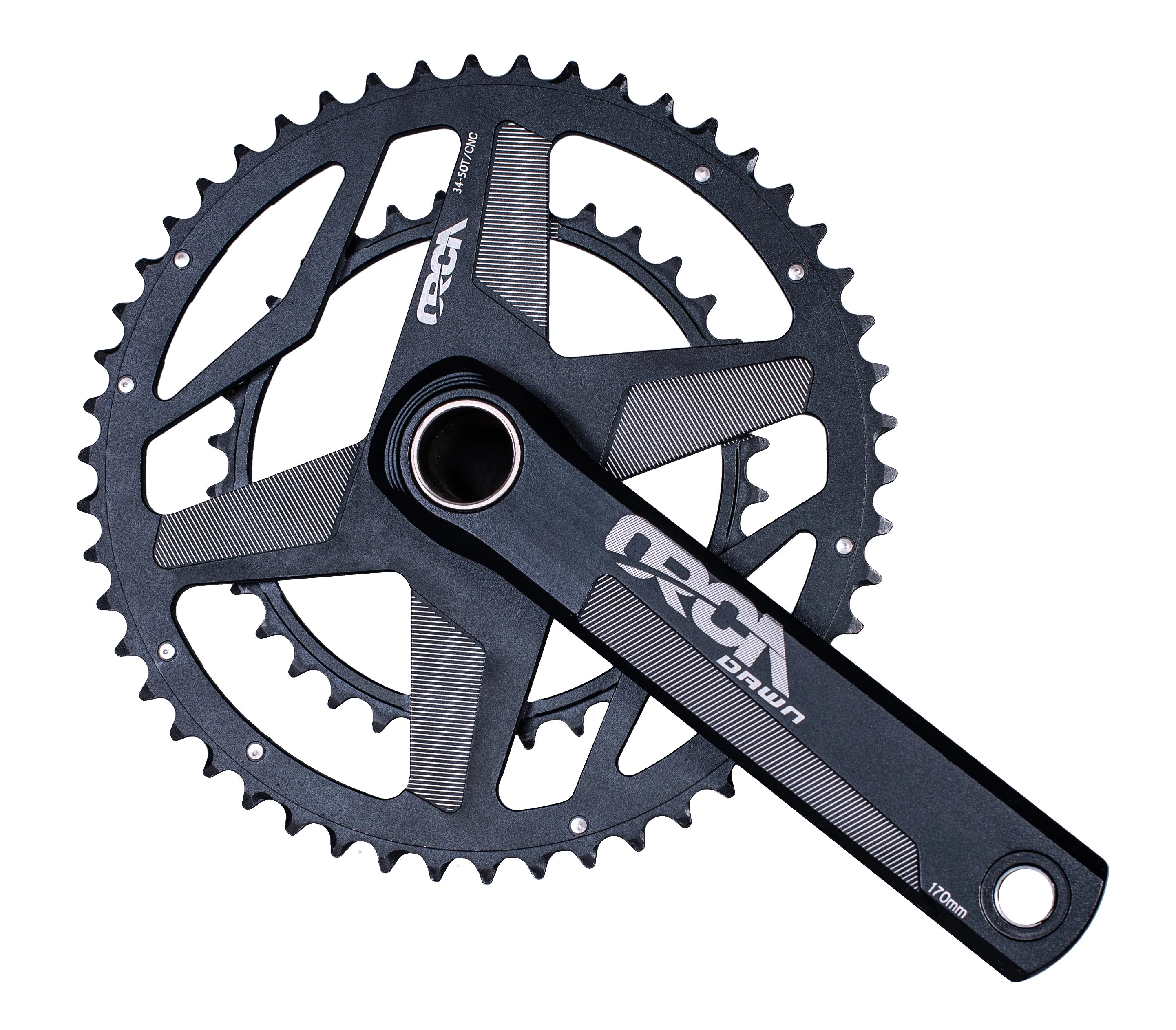 AL7075 or AL6061 34/50  39/53t Chain Ring Road Bicycle Part Cnc 11s Two in One Teeth Road Crankset Hollow with Bb