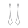 Lab Grown Diamond 1.19 Ct Round Cut Diamond Chandelier Earrings in 14 Kt White Gold MegaBDM