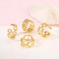 Hot Sale New Trendy Adjustable 14K Gold Plated Brass Punk Statement Ring for Women