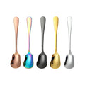 Mini Stainless Steel Spoon for Ice Cream Coffee Honey Cake Dessert Colored Mirror Polish Metal Spoons for Beverages Baked Goods