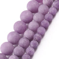 Wholesale 6/8/10MM Round Matte Frosted Purple Dyeing Jade Chalcedony Semi-Gemstone Beads for Necklace Bracelet Earring Making