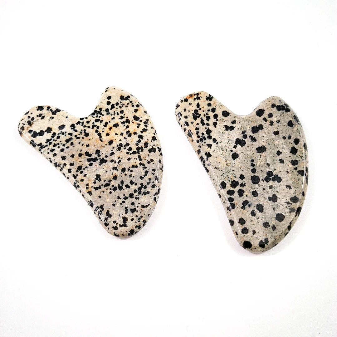 DIY Easy to Use Heart Dalmatian Jasper Natural Facial Gua Sha Beauty Facial Massage for Face