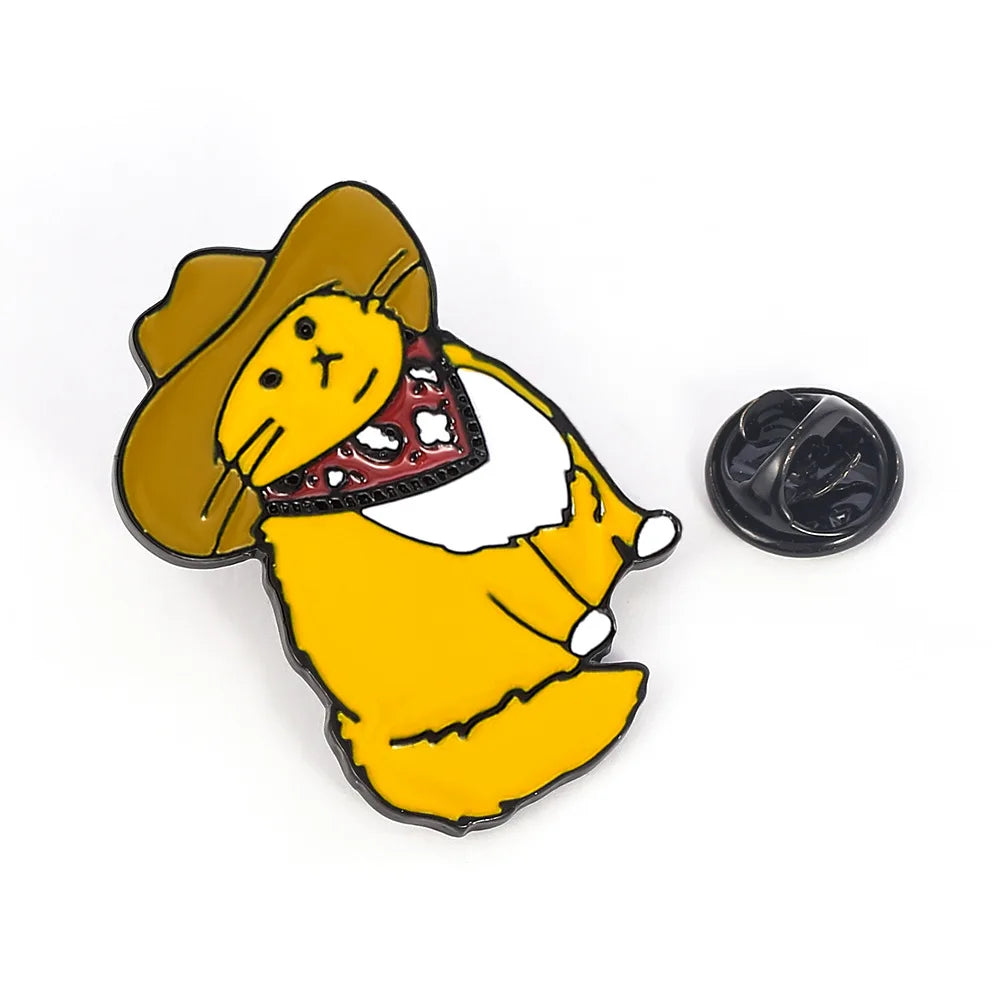 Manufacturer Western Style Cowboy Cat Kitten Soft Enamel Lapel Pin Brooch Hat Clothes Tie Scarf Button Pin Badge Lapel Pins