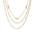 J&D Jewelry Waterproof Simple Thin Layered Necklace Stainless Steel Bead Chain Three Layer Necklaces