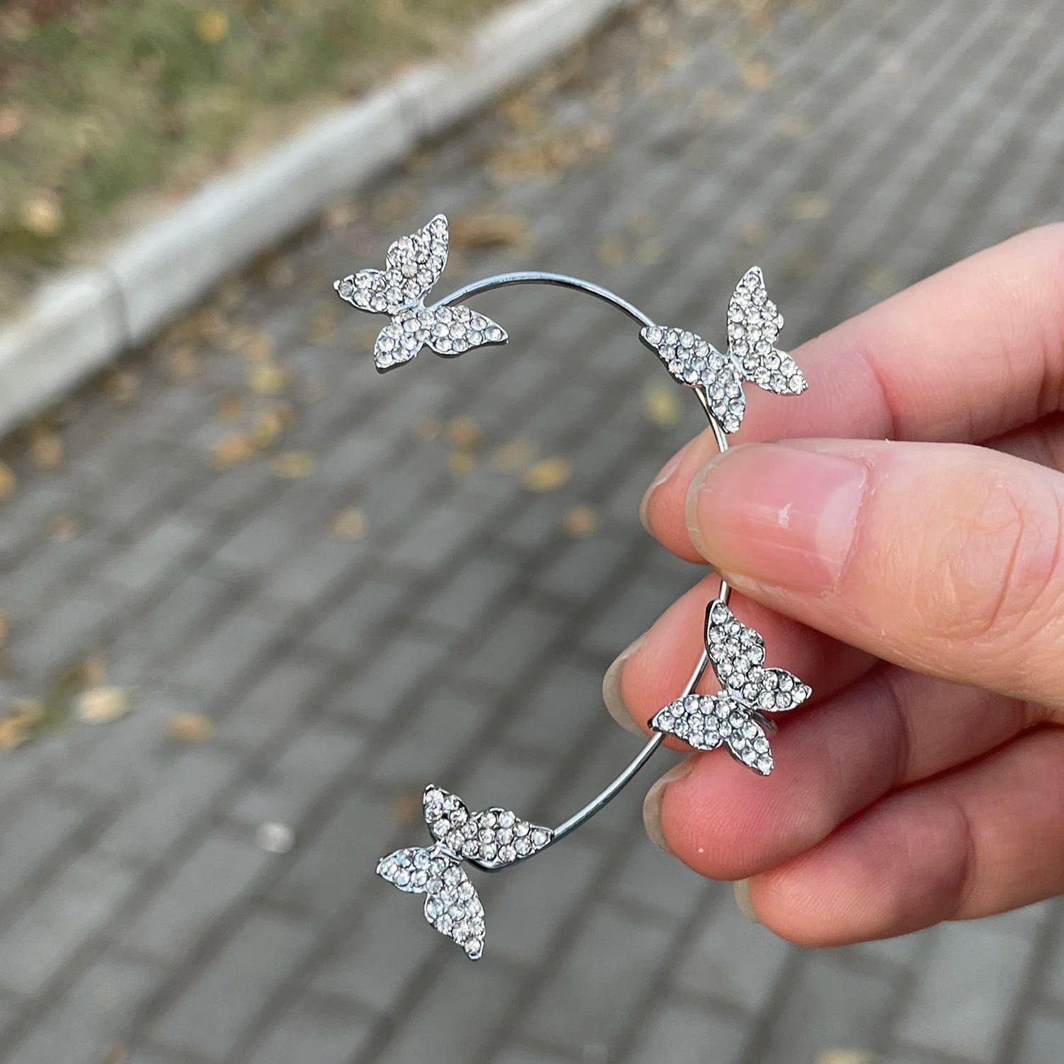 Rinhoo Shining Zircon Rhinestone Long Tassel Ear Clip Ear Cuff Exquisite Vintage Clip Earrings Wedding Party Luxury Jewelry