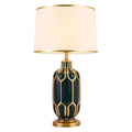 Hand Painted Glass Table Lamps Modern Desk Light Led Chinese Ceramic Table Lamps for Living Room Blue Table Lamp