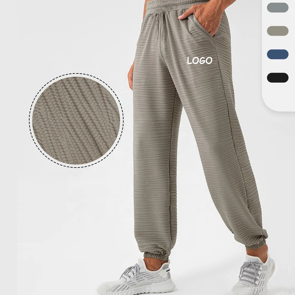 Wholesale Nylon Streetwear Designer Custom Logo High Quality Clothing Casual Gym Workout Jogger Sweatpants for Men