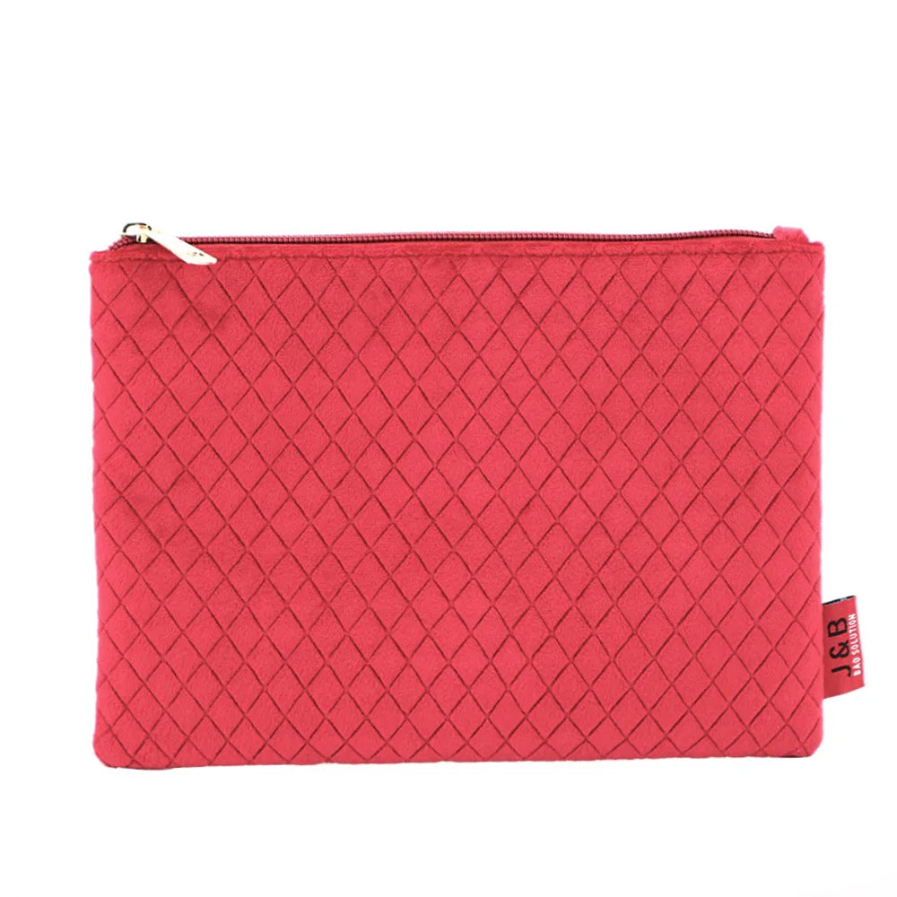 Luxury Wholesale Toiletry Bags Velvet Gift Bags Custom Logo Quilted Makeup Bag Cosmetic Zipper Pouch for Lady