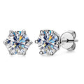 HanYu Classic Style Ladies 925 Sterling Silver Colorful Round  Moissanite S925 Stud Earrings Jewelry