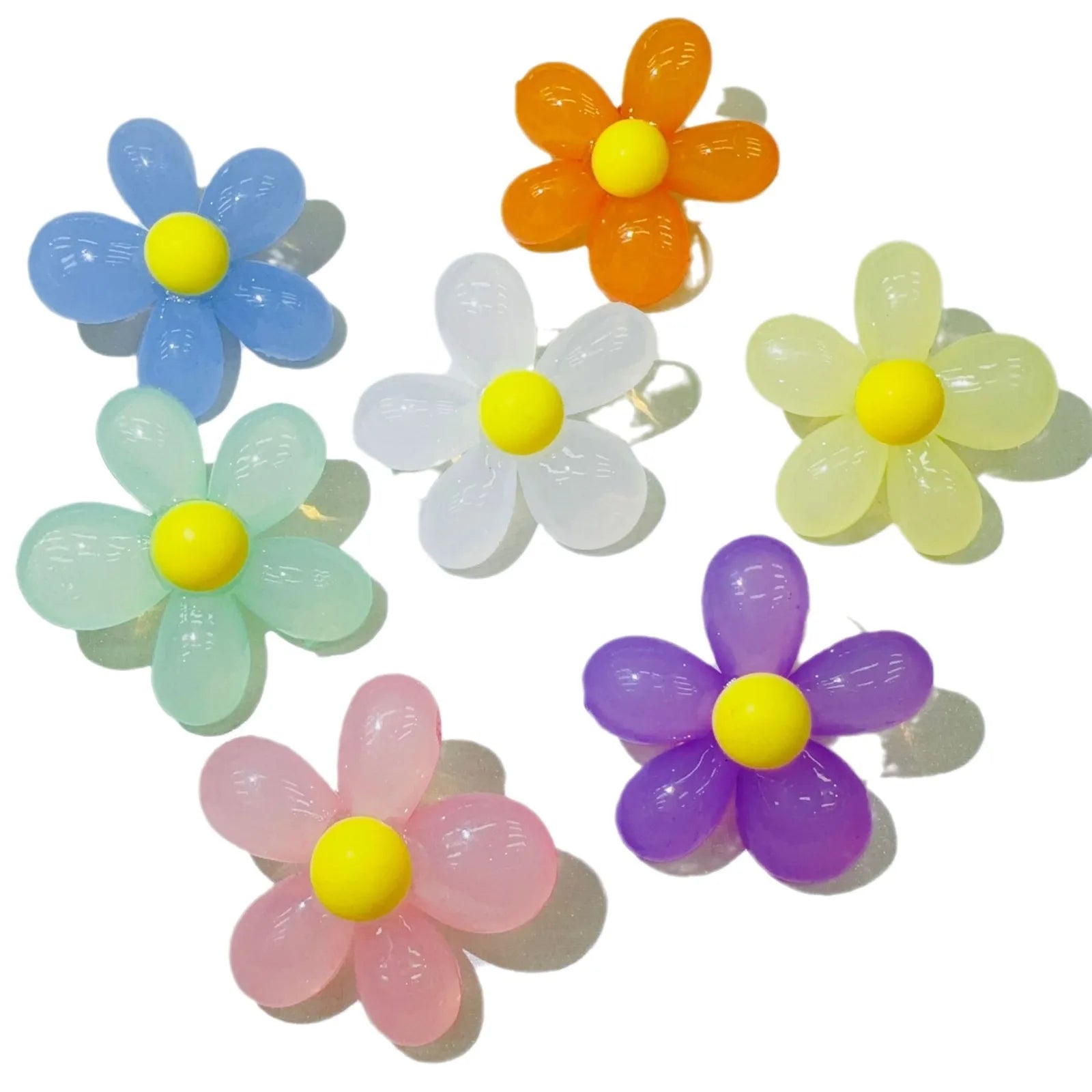 Candy Color Resin Transparent Big Flower Charms Shoes Pendant Acrylic for Hair Bands