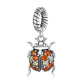 925 Sterling Silver Delicate Ladybug Pendant with Dazzling Zircon Stone for DIY Fine Jewelry on Bracelet or Necklace SCC2179