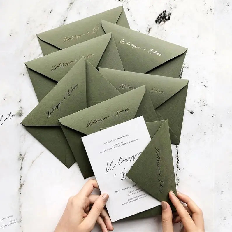 Luxury Foil Printed Thank You Greeting Cards With Logo and Envelope for Small Business
